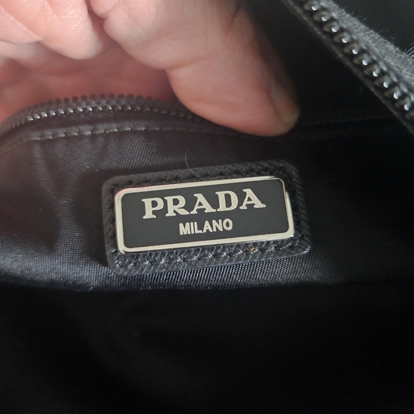 Prada Black Nylon Toiletry Bag with Logo Plaque - Picture 8 of 16